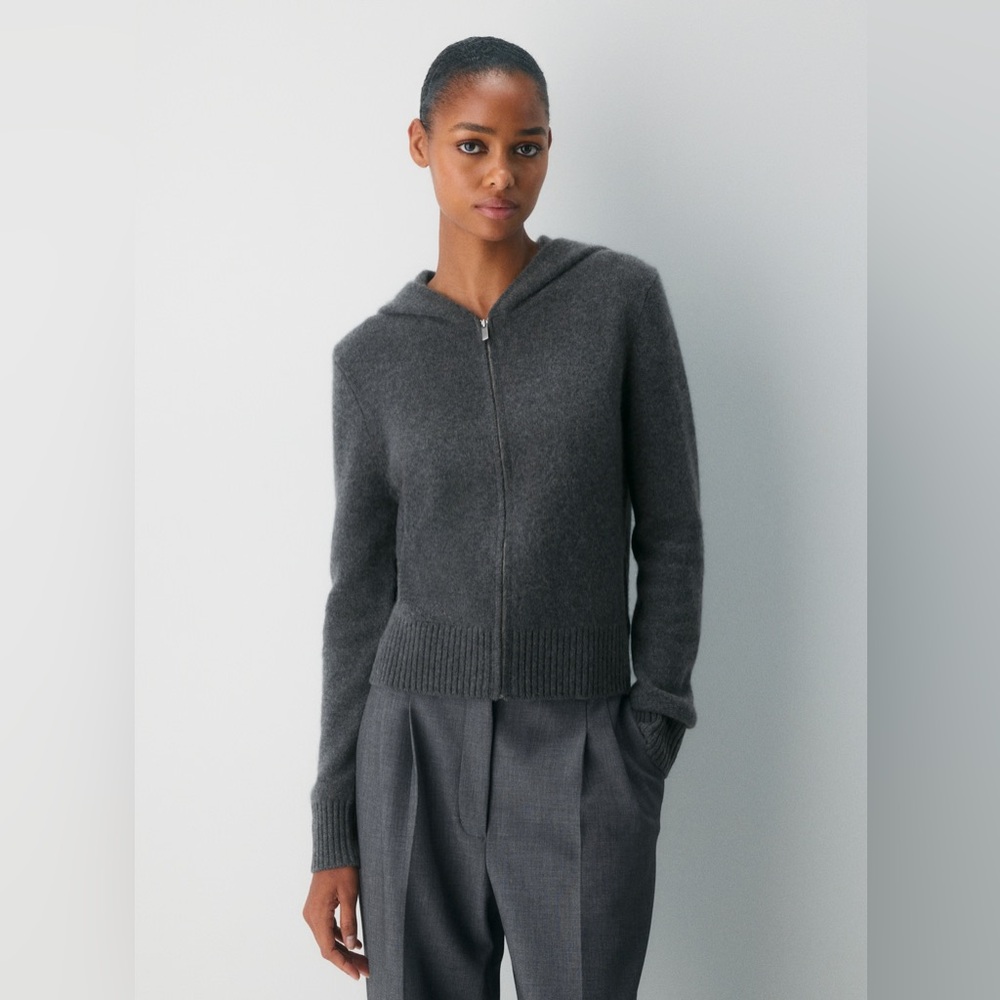 Aritzia Heather Charcoal Essential Cashmere Idyllic Zip Hoodie